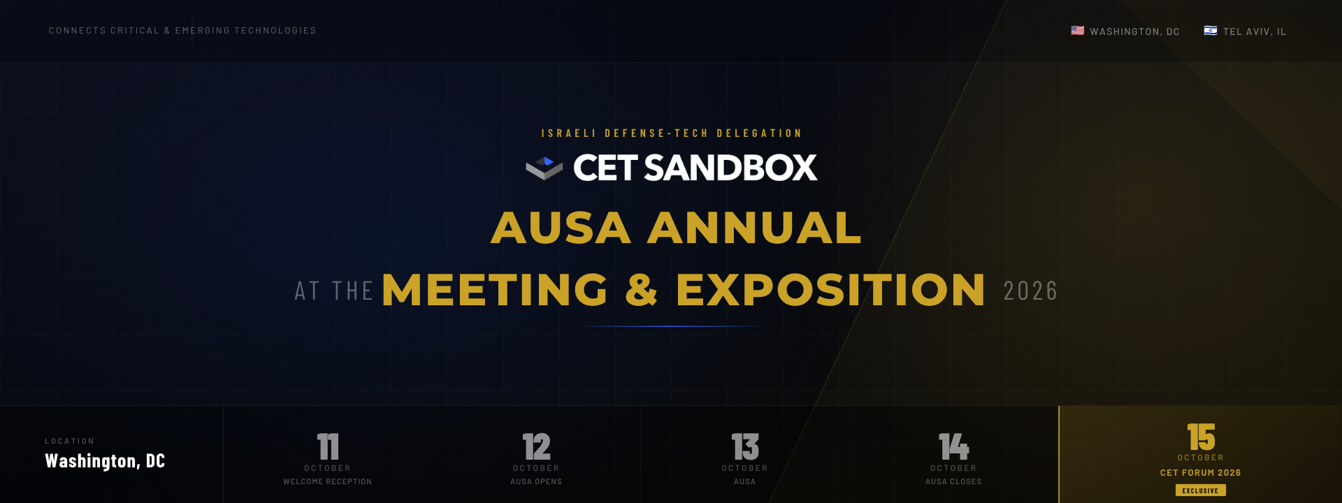 CET Sandbox AUSA 2026 Banner V3